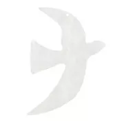 35x25mm Acrylic bird pendant by Perles& Co - Pearlescent white x1