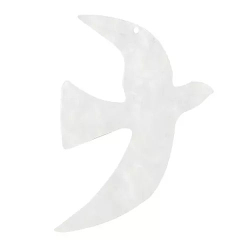 35x25mm Acrylic bird pendant by Perles& Co - Pearlescent white x1