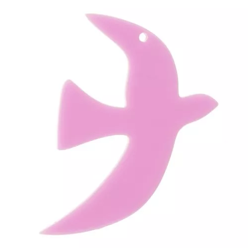 35x25mm Acetate bird pendant by Perles& Co - Pink x1