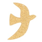 35x25mm Acrylic bird pendant by Perles& Co - Gold glitter x1
