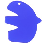 30x26mm Clear acrylic bird pendant - Royal Blue x1|raw }}