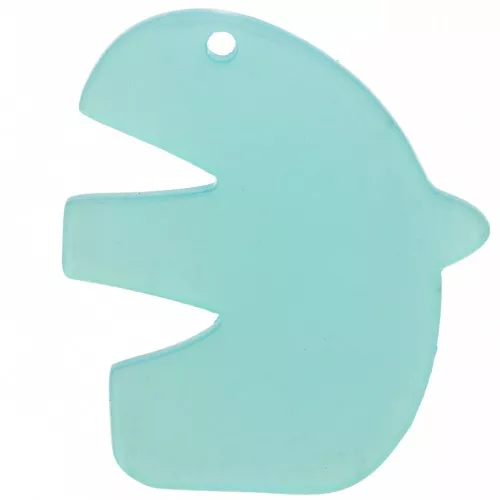 30x26mm Clear acrylic bird pendant - Water green x1