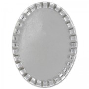 Medallion for 25x18mm cabochon Rhodium tone  x1