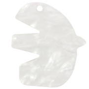 30x26mm Acrylic bird pendant - Pearlescent white x1