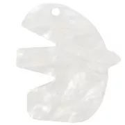 30x26mm Acrylic bird pendant - Pearlescent white x1