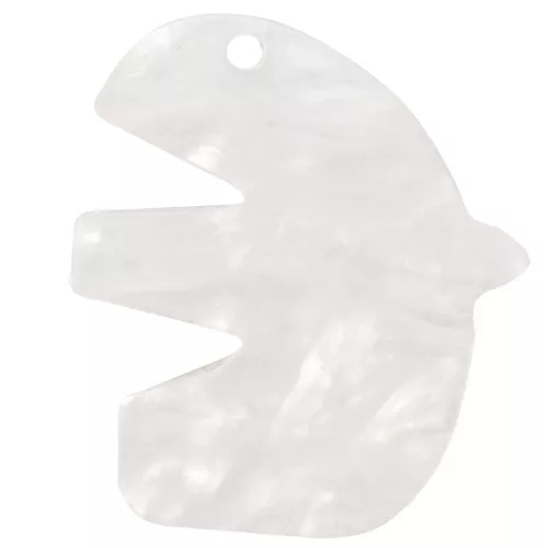 30x26mm Acrylic bird pendant - Pearlescent white x1