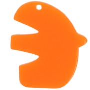30x26mm Translucent acetate bird pendant - Orange x1