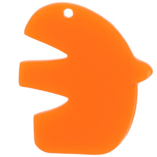 30x26mm Translucent acetate bird pendant - Orange x1