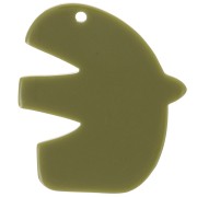 30x26mm Acrylic bird pendant - Khaki x1