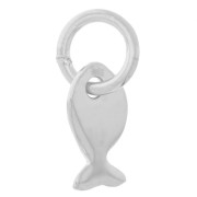 7x3.5mm 925 Sterling Silver Mini fish charm with open ring x1|raw }}