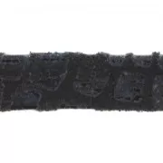 Leather lace 10mm Imitation Crocodile black x30cm