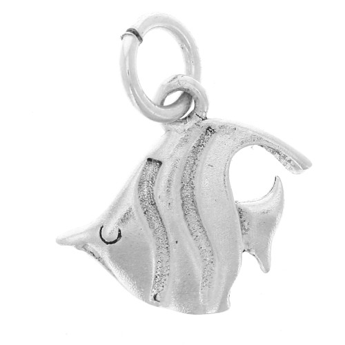 11x10mm 925 Sterling Silver Fish charm with open ring x1