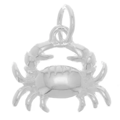 10x12mm 925 Sterling Silver Crab charm with closed ring x1