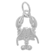 14x8mm 925 Sterling Silver Lobster charm with closed ring x1|raw }}