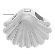 7x8mm 925 Sterling Silver Shell bead x1