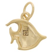 11x10mm fish charm with closed ring - 3-micron gold-plated x1