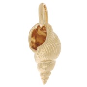 13x7mm shell charm with closed ring - 3-micron gold-plated x1|raw }}