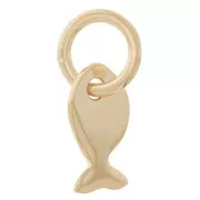 7.5x4mm Mini fish charm with closed ring - Gold-plated 3 microns x1