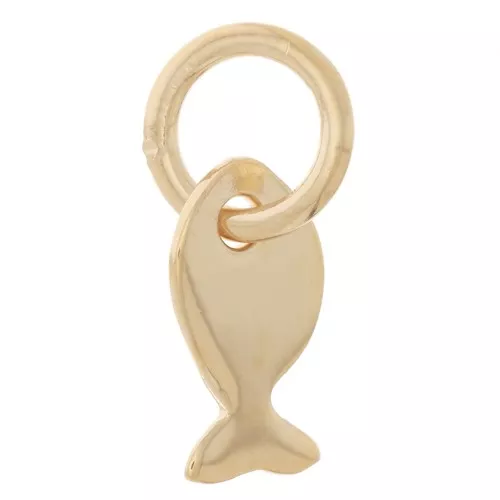7.5x4mm Mini fish charm with closed ring - Gold-plated 3 microns x1