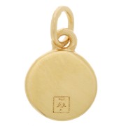 6mm Mini round charm starfish pattern - closed ring - Gold plated 3 microns x1