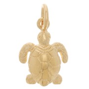 13x9mm turtle charm with closed ring - 3-micron gold-plated x1|raw }}