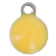 4.5mm 304 stainless steel round charms in epoxy resin - Ochre x5