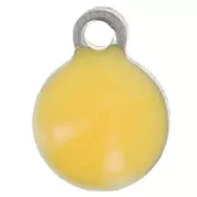 Breloques rondes 4.5 mm en résine époxy - Acier inoxydable 304 - Ocre x5