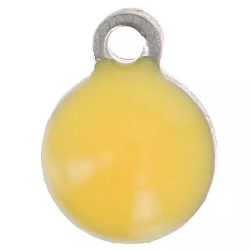 4.5mm 304 stainless steel round charms in epoxy resin - Ochre x5