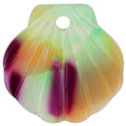 16mm Acetate Shell Pendant - Tortoiseshell - Salmon - Purple x1