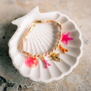 16mm Acetate Shell Pendant - Tortoiseshell - Salmon - Purple x1