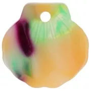 16mm Acetate Shell Pendant - Tortoiseshell - Salmon - Purple x1