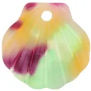 16mm Acetate Shell Pendant - Tortoiseshell - Salmon - Purple x1