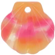 16mm Acetate Shell Pendant - Tortoiseshell - Red - Orange x1