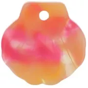 16mm Acetate Shell Pendant - Tortoiseshell - Red - Orange x1