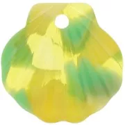 16mm Acetate Shell Pendant - Tortoiseshell - Green - Yellow x1