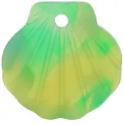 16mm Acetate Shell Pendant - Tortoiseshell - Dark Green - Green x1