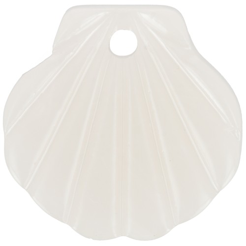 16mm Acetate Shell Pendant - Marbled Beige - Ivory x1