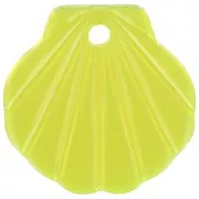 16mm Acetate Shell Pendant - Neon Yellow x1