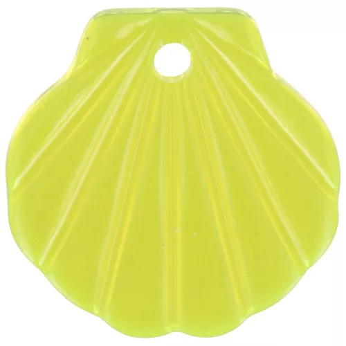 16mm Acetate Shell Pendant - Neon Yellow x1