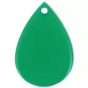 22x15 mm teardrop pendant made of clear acetate - Dark green x1