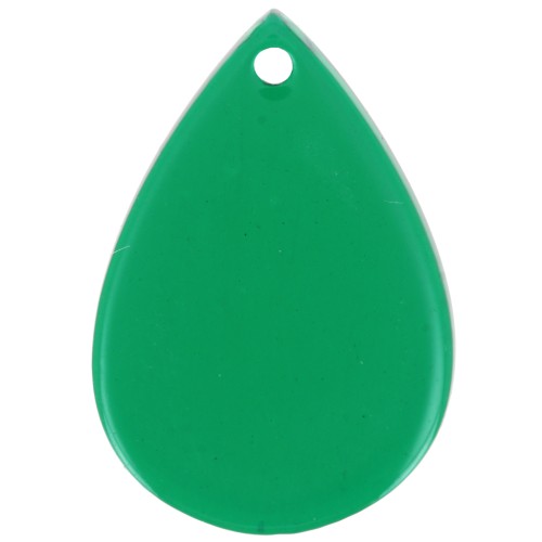 22x15 mm teardrop pendant made of clear acetate - Dark green x1