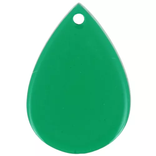 22x15 mm teardrop pendant made of clear acetate - Dark green x1