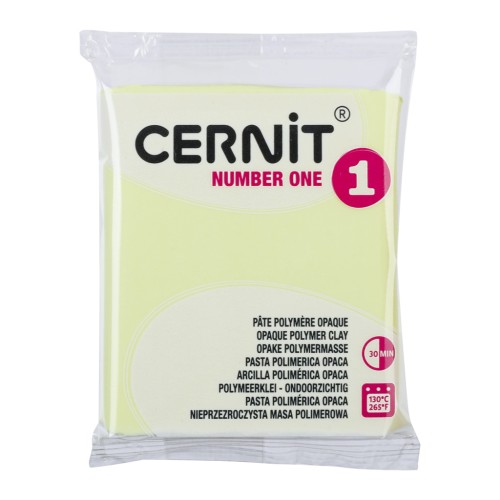 Cernit Number one opaque clay - Pastel yellow x56g (n°731)