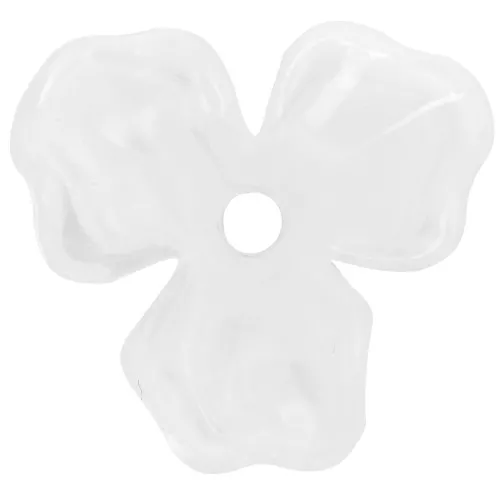 23.5 mm Acetate Flower Pendant - White Marbled - Transparent x1
