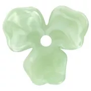 23.5 mm Acetate Flower Pendant - Lichen Marbled - White x1