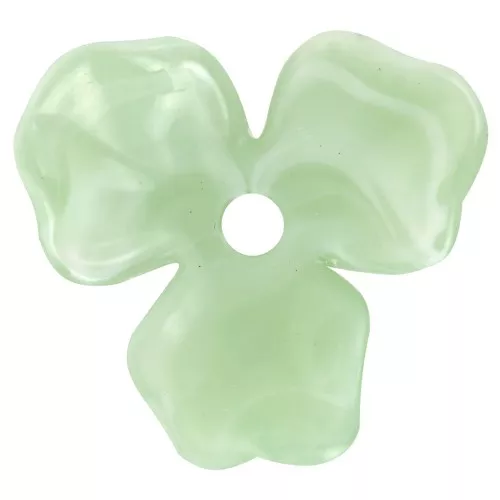23.5 mm Acetate Flower Pendant - Lichen Marbled - White x1
