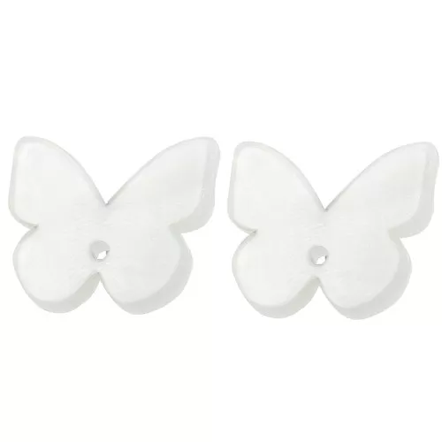 16x19.5mm acetate butterfly earstuds - Pearlescent white x2