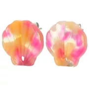 Orange - 16mm Acetate Shell Earstuds - Tortoiseshell - Red x2 16mm Acetate Shell Earstuds - Tortoiseshell - Red x2