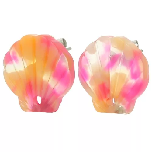 16mm Acetate Shell Earstuds - Tortoiseshell - Red x2