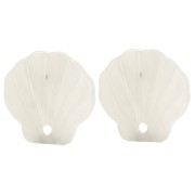 16mm Acetate Shell Earstuds - Marbled Beige - Ivory x2